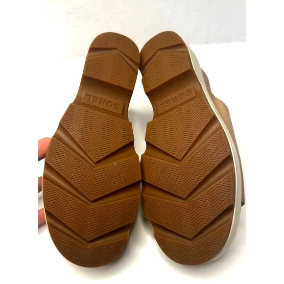 Sorel Joanie IV Slides Sandals Women Size 6.5 Honest Beige (Tan) Platform