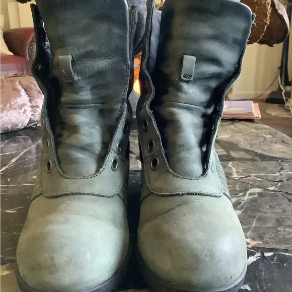 Sorel Lexie slate grey/green quilter suede wedge ankle boot size 9
