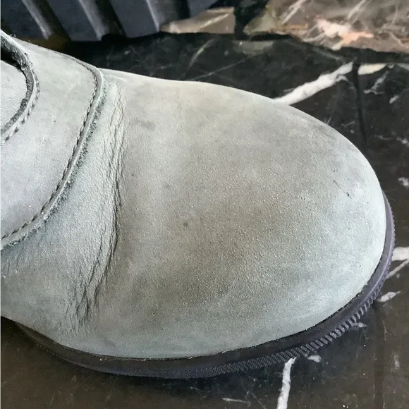 Sorel Lexie slate grey/green quilter suede wedge ankle boot size 9