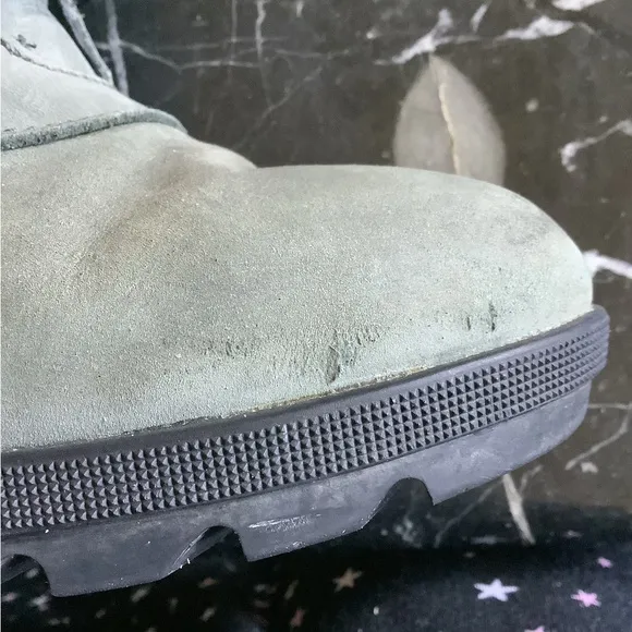 Sorel Lexie slate grey/green quilter suede wedge ankle boot size 9