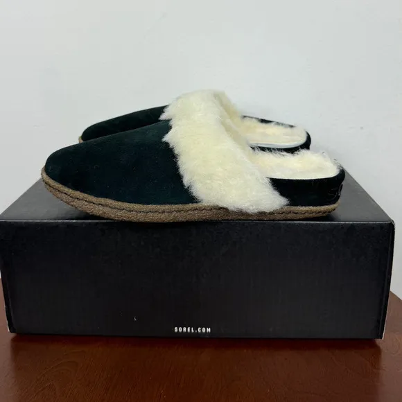 Sorel Nakiska Slide II Slipper in Black/Natural Size 6