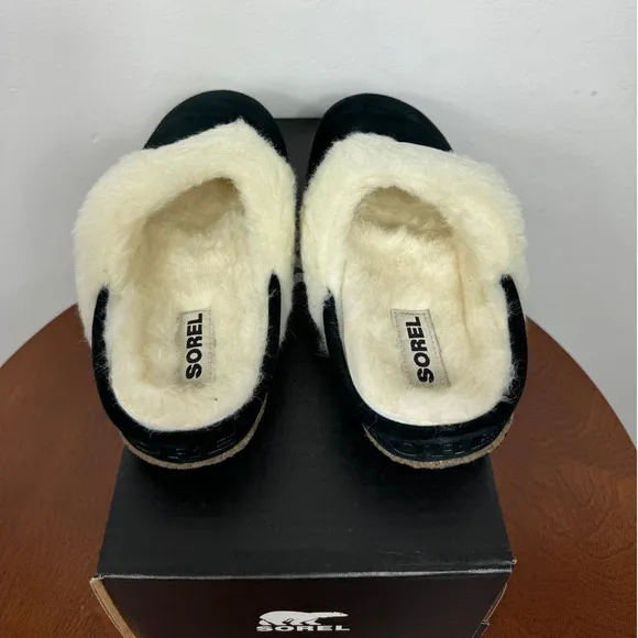 Sorel Nakiska Slide II Slipper in Black/Natural Size 6