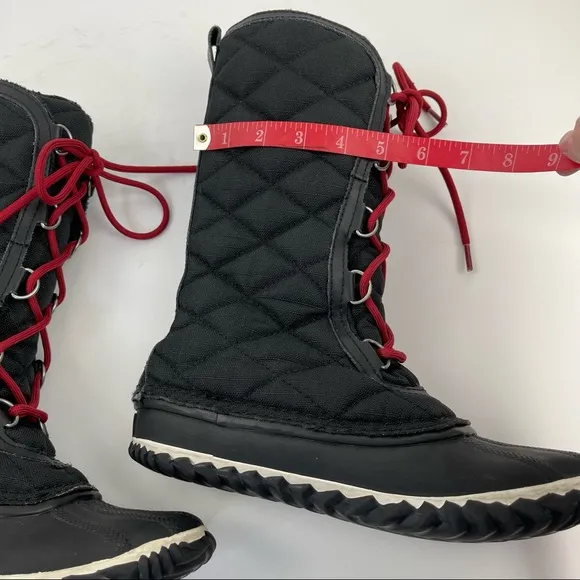 Sorel Out N About Tall Quilted Duck Boots Black Size 7.5