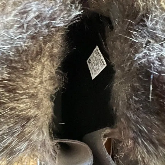 Sorel Size 8 Gray Black Joan Of Arctic Faux Fur Trim Waterproof Winter Snow Boot