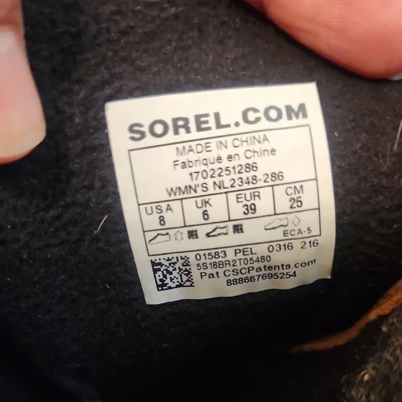 Sorel Slimpack II Lace Tan and Black Winter Boots