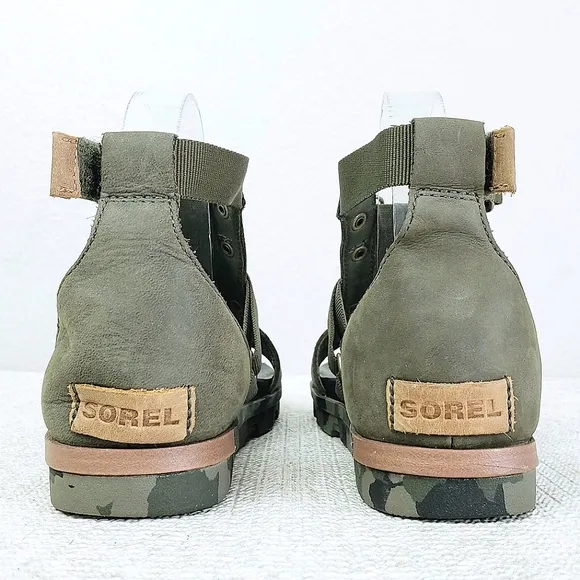SOREL Torpeda Carly Camo Gladiator Sandals US 8