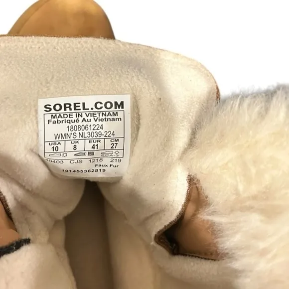 SOREL Winter Boots Camel Brown Ancient Fossil Waterproof Women’s Size 10 VGC