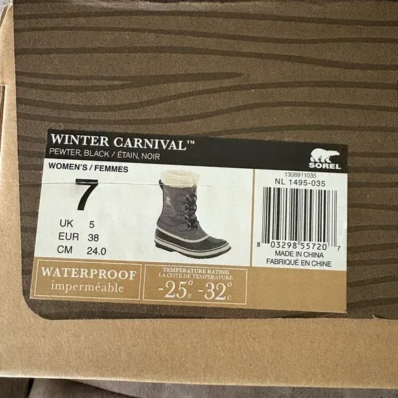 Sorel Winter Carnival Boots - Black and Gray