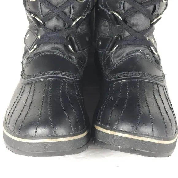 Sorel Women's Tofino II US10 Black Ston Waterproof Quilted Faux Fur Winter Boots
