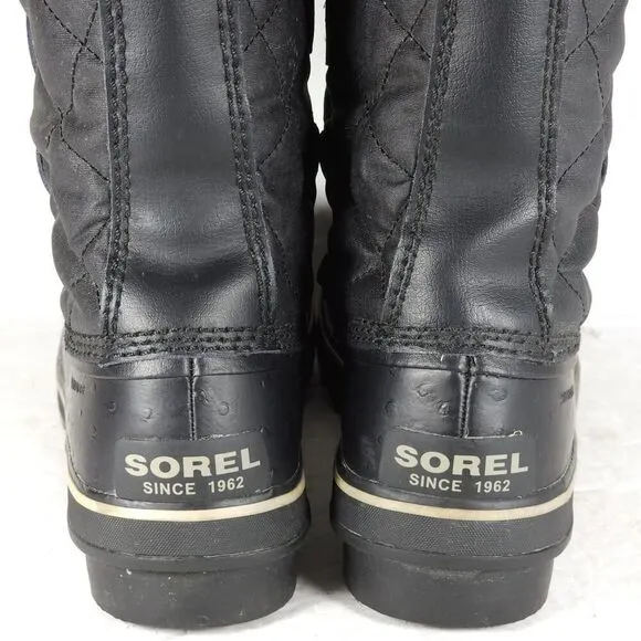 Sorel Women's Tofino II US10 Black Ston Waterproof Quilted Faux Fur Winter Boots