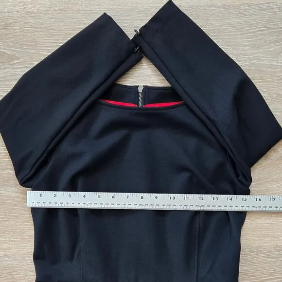 Spanx Perfect A-Line 3/4 Sleeve Dress Black Small Work Travel Business Chic NWOT