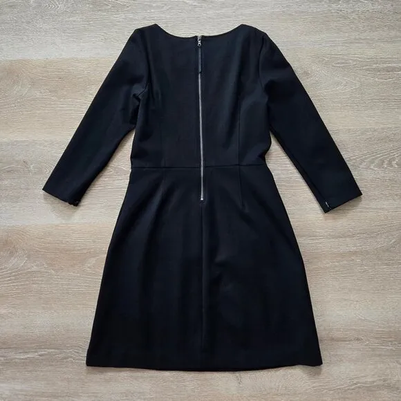 Spanx Perfect A-Line 3/4 Sleeve Dress Black Small Work Travel Business Chic NWOT