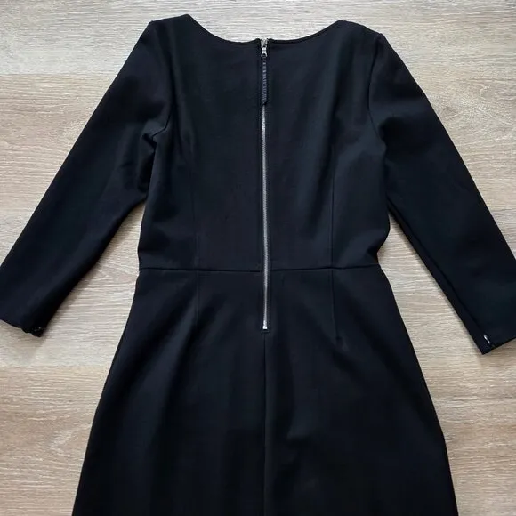 Spanx Perfect A-Line 3/4 Sleeve Dress Black Small Work Travel Business Chic NWOT