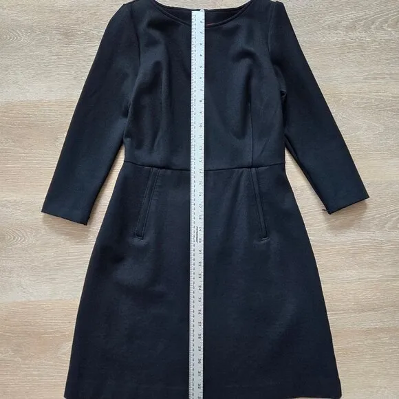 Spanx Perfect A-Line 3/4 Sleeve Dress Black Small Work Travel Business Chic NWOT