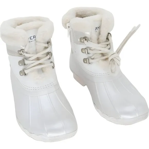 Sperry Core Alpine Saltwater Snow Boots Ivory Gold - 3 US Big Kid