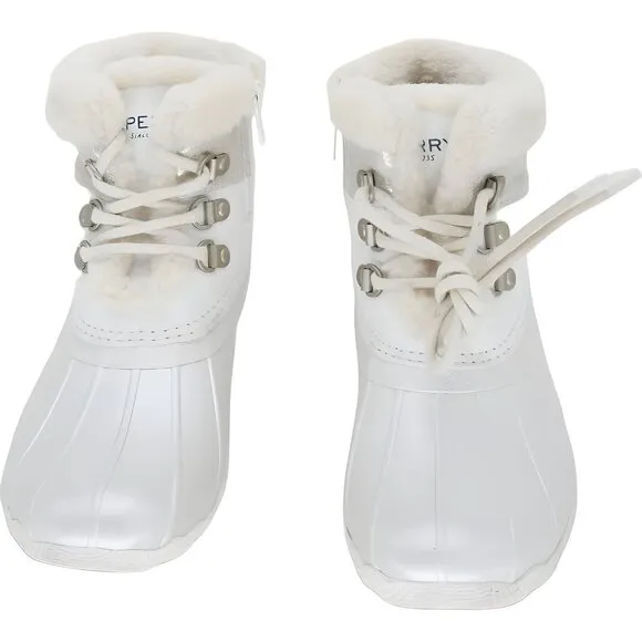 Sperry Core Alpine Saltwater Snow Boots Ivory Gold - 3 US Big Kid