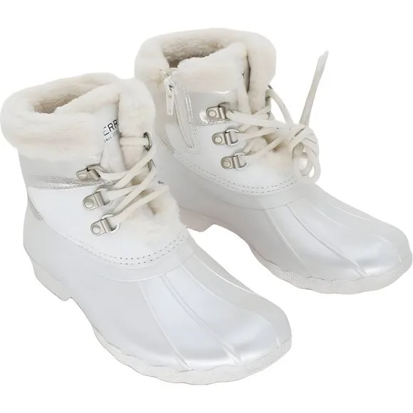 Sperry Core Alpine Saltwater Snow Boots Ivory Gold - 3 US Big Kid