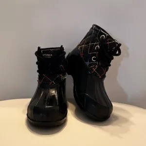 Sperry Kids Black Quilted Boots