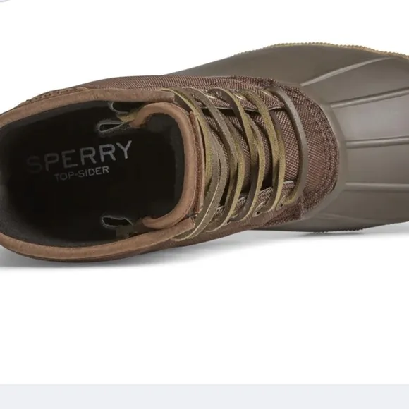 Sperry Men’s Saltwater Top Sider Duck Boots Brown NEW