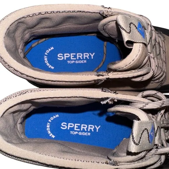 Sperry Mens Size 11.5 Halyard Storm Winterized Rain Boots Beige &amp; Black Sneakers