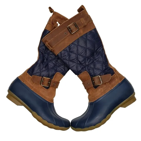 Sperry | NWT Techwave Preppy Nautical Saltwater Tall Duck Rain Boots Women's 6