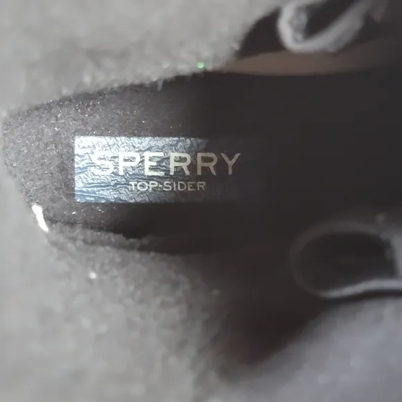 Sperry Saltwater Heel Rain Boots Women's Black Leather Lace-Up Duck Boot Size 5