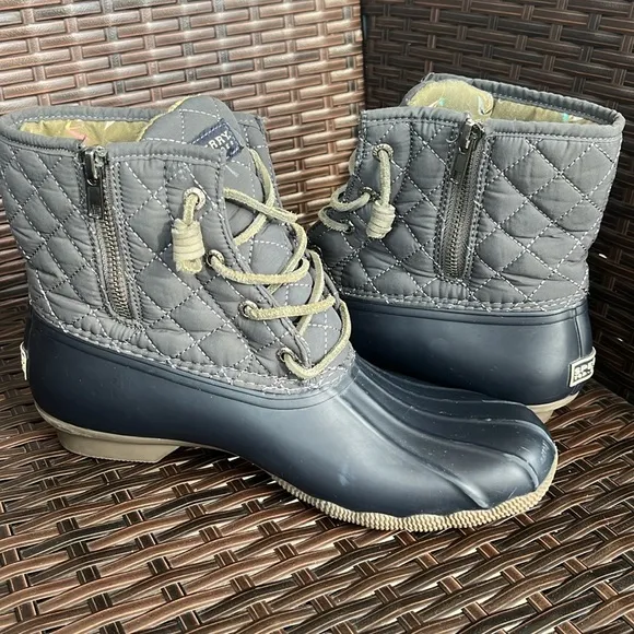 Sperry Saltwater Nylon Quilted Duck Boots - Size 9