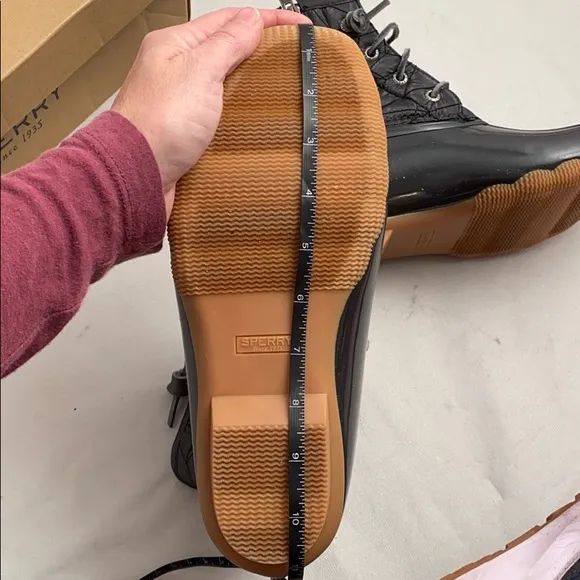 Sperry Saltwater Nylon Quilted Gray Duck Boots 9.5