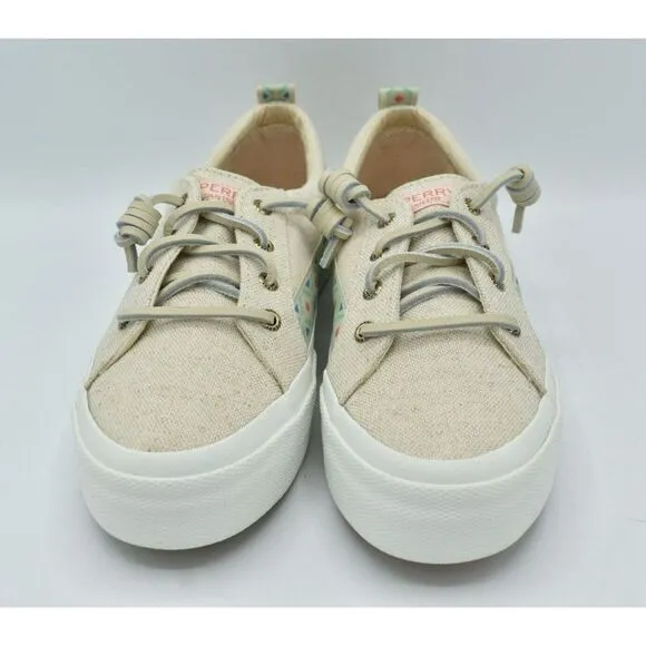 Sperry Women Size 7 Pier Wave Hi LTT Playa Beige Slip On Tribal Fashion Sneakers