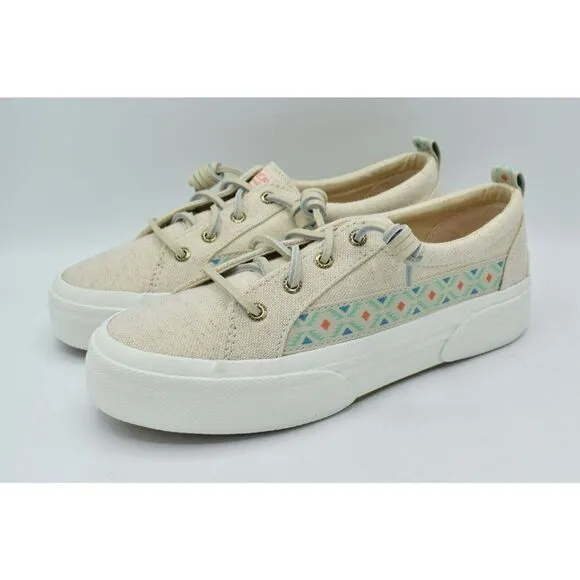 Sperry Women Size 7 Pier Wave Hi LTT Playa Beige Slip On Tribal Fashion Sneakers
