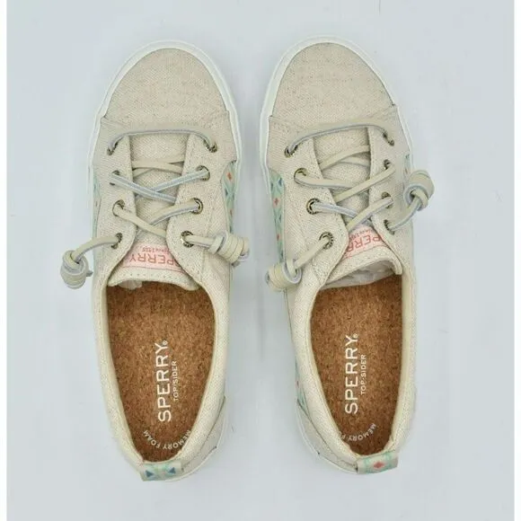 Sperry Women Size 7 Pier Wave Hi LTT Playa Beige Slip On Tribal Fashion Sneakers