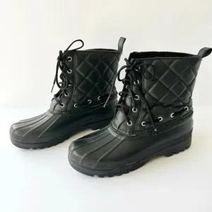 SPERRY Top Sider Women’s Size 7 Gosling Black Quilted Boots Waterproof Ankle