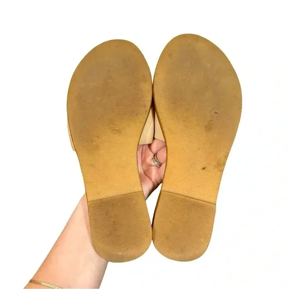 St. Agni Aiko Basic Slides in Nude Leather Sz:36