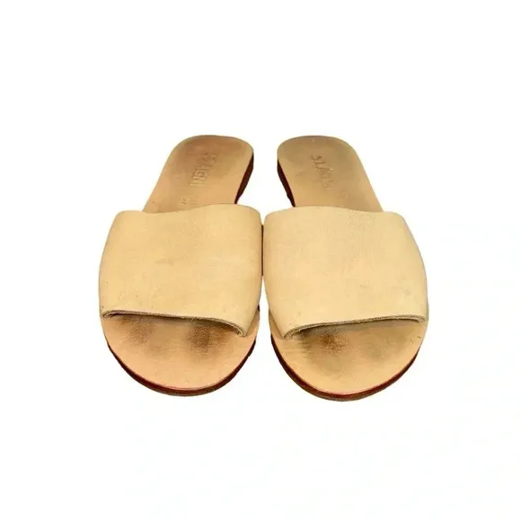 St. Agni Aiko Basic Slides in Nude Leather Sz:36
