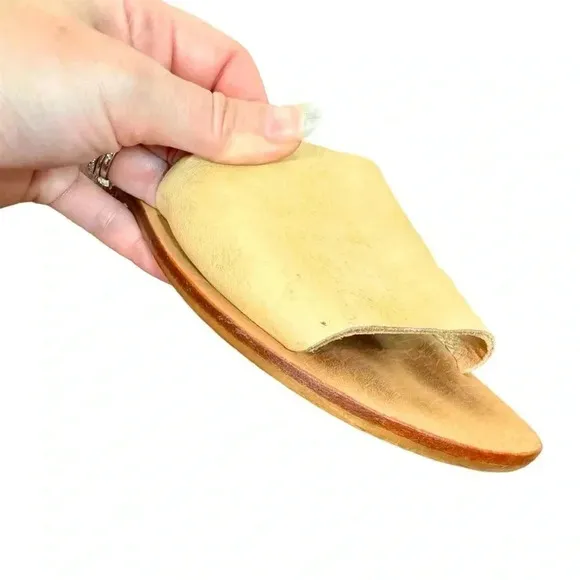 St. Agni Aiko Basic Slides in Nude Leather Sz:36
