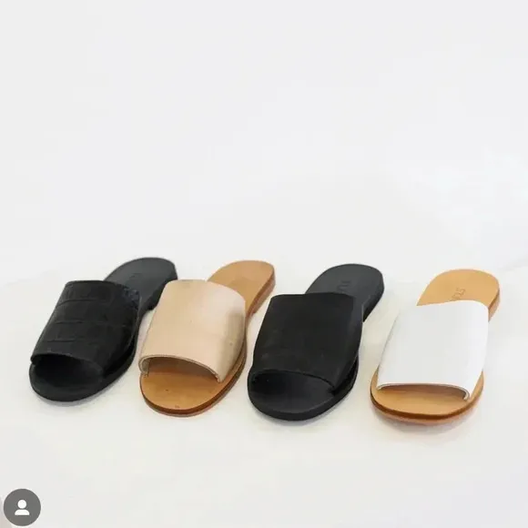St. Agni Aiko Basic Slides in Nude Leather Sz:36