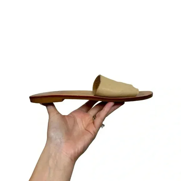 St. Agni Aiko Basic Slides in Nude Leather Sz:36