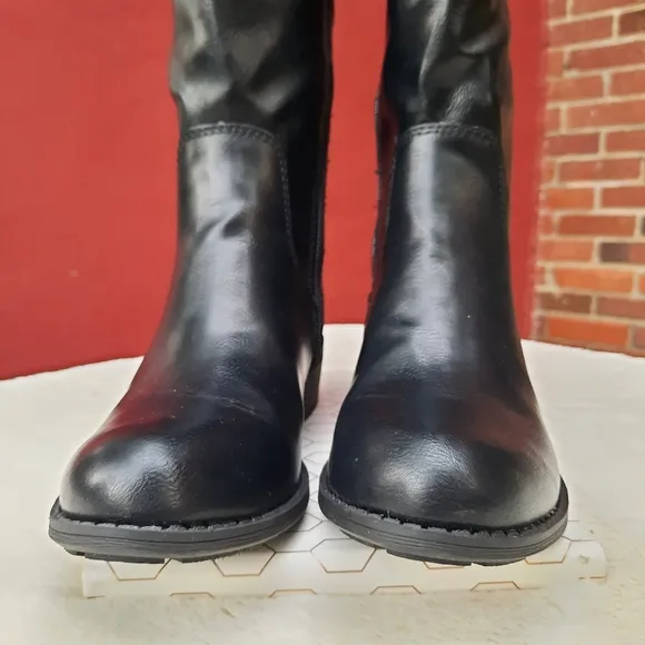 St. John's Bay Duluth Tall Riding Boots Quilted Shield Comfort Knee High Black