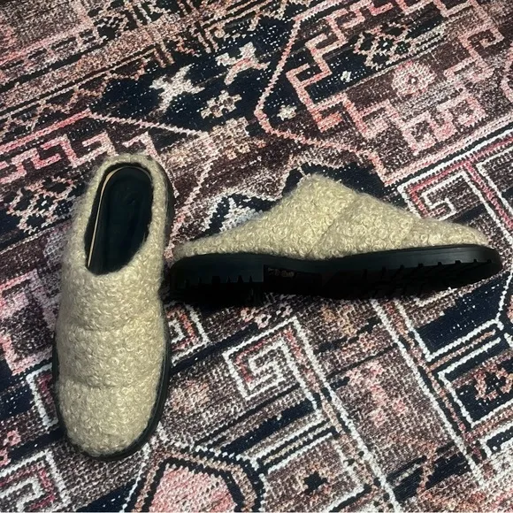 STAUD Astro quilted faux shearling mules 37 / US 7