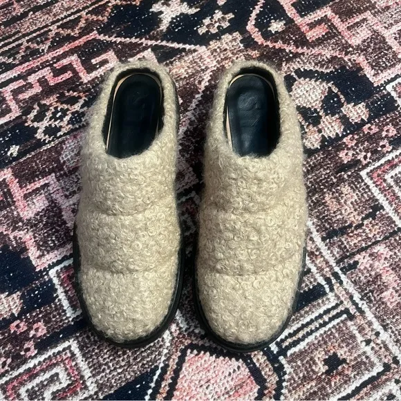 STAUD Astro quilted faux shearling mules 37 / US 7