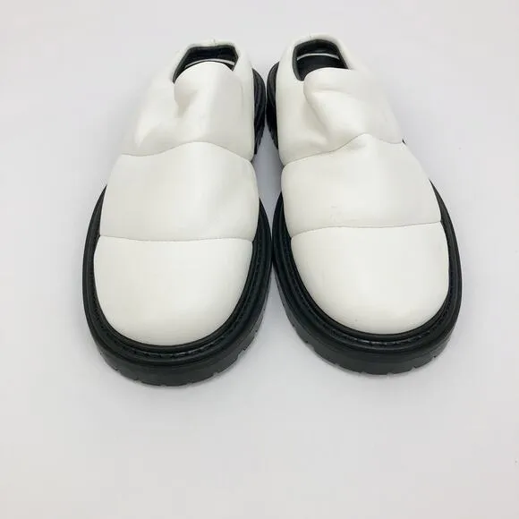 Staud Womens Astro Puffer Mule White 36 5.5 Vegan Leather Slip On NWOB