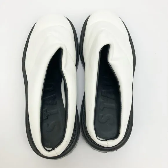 Staud Womens Astro Puffer Mule White 36 5.5 Vegan Leather Slip On NWOB