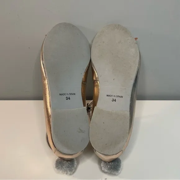 Stella McCartney Kids Bunny Rabbit Ballet Flats With Ankle Strap (EU 34/US 2.5)
