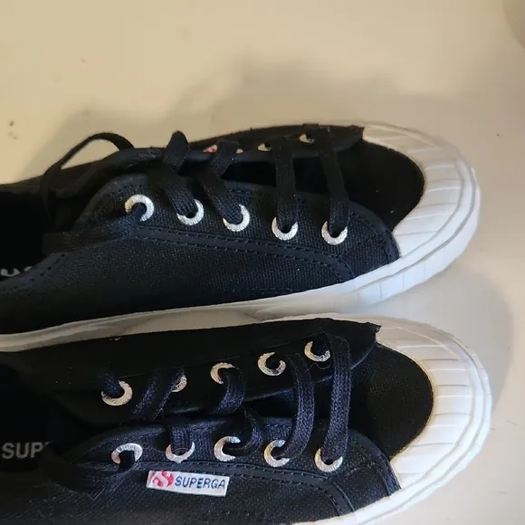 Steve Madden Black and White Platform Sneakers