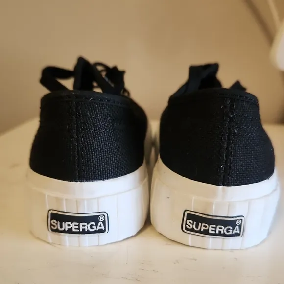 Steve Madden Black and White Platform Sneakers