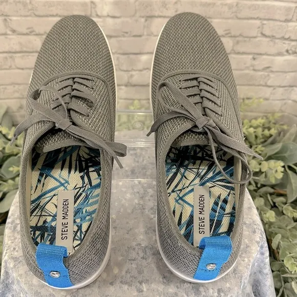 Steve Madden - “Fauster” Gray Woven Canvas Fashion Casual Sneakers Mens 13M🩶NWOT