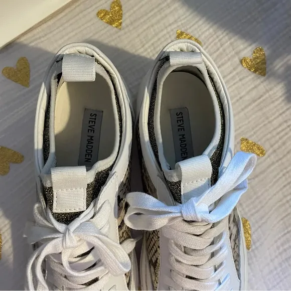 Steve Madden Gold Snake Bliss Fashion Sneakers