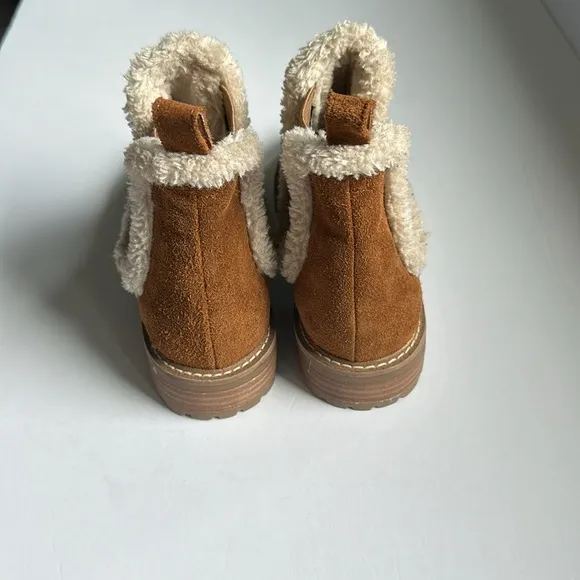 Steve Madden Leopold Faux Shearling Chelsea Boot in Camel Suede New