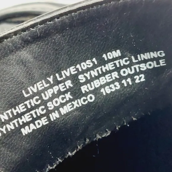 Steve Madden Lively Live Black Faux Leather Chunky Sole Loafers O678