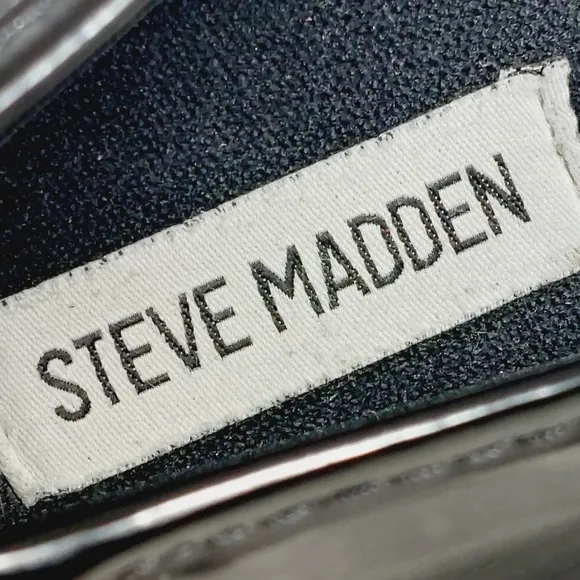 Steve Madden Lively Live Black Faux Leather Chunky Sole Loafers O678